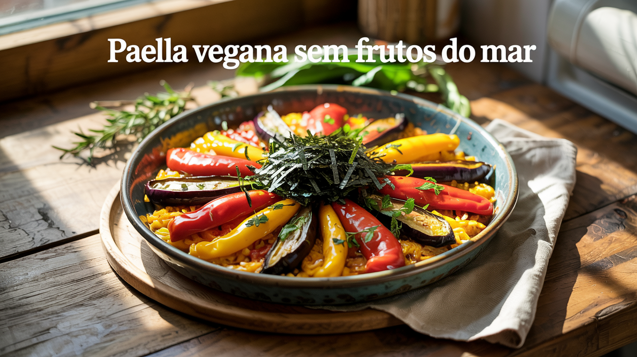 Quem disse que a tradicional paella espanhola precisa de frutos do mar para ser deliciosa?